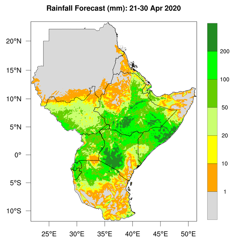 Rainfall Forecast 21-30 April