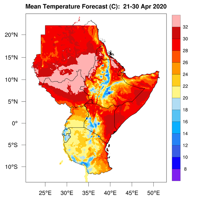 Temperature Forecast 21-30 April