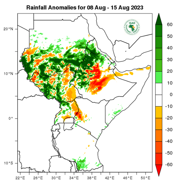 Rainfall forecast (anomalies)