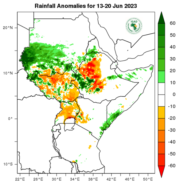 Rainfall forecast (anomalies)