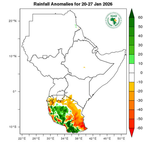 Rainfall forecast (anomalies)