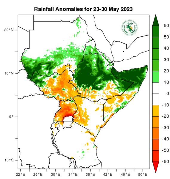 Rainfall forecast (anomalies)