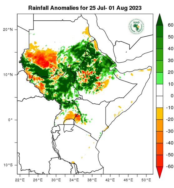 Rainfall forecast (anomalies)