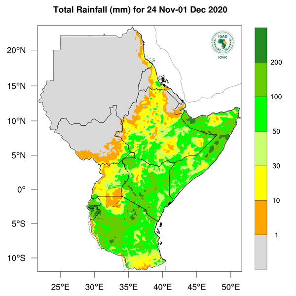 Rainfall forecast (Total mm)