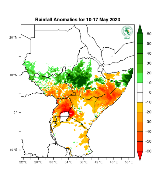 Rainfall forecast (anomalies)