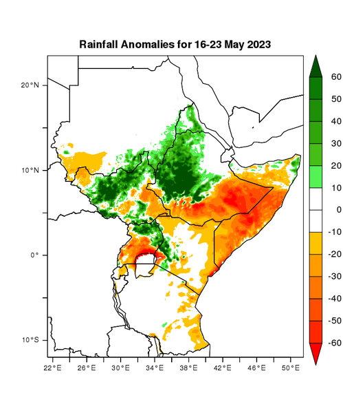 Rainfall forecast (anomalies)