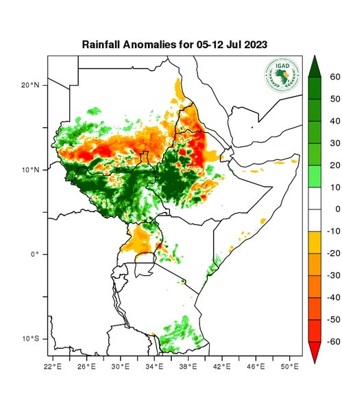 Rainfall forecast (anomalies)