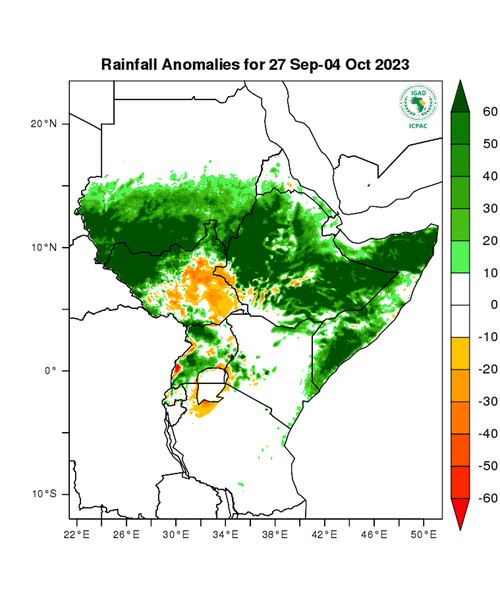 Rainfall forecast (anomalies)