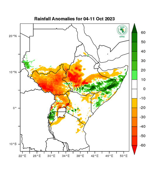 Rainfall forecast (anomalies)