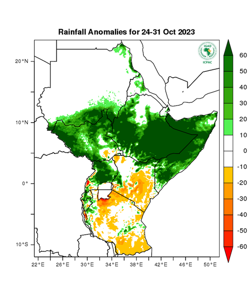 Rainfall forecast (anomalies)