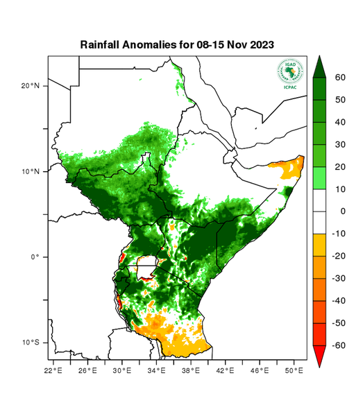 Rainfall forecast (anomalies)