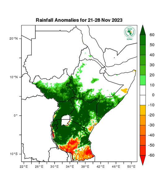 Rainfall forecast (anomalies)