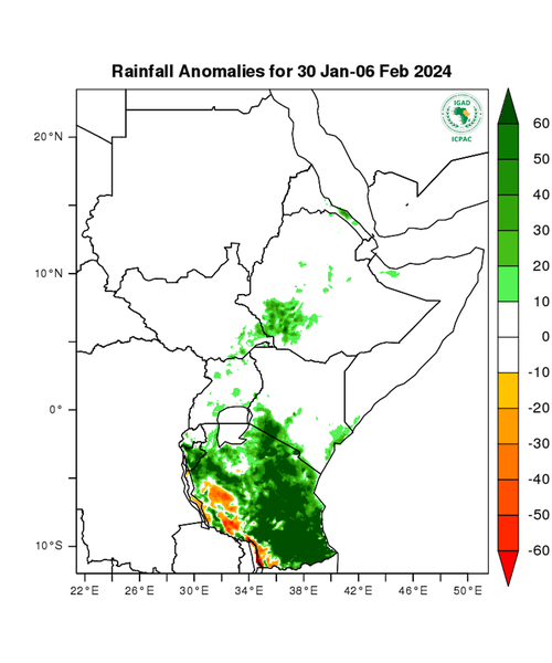 Rainfall forecast (anomalies)