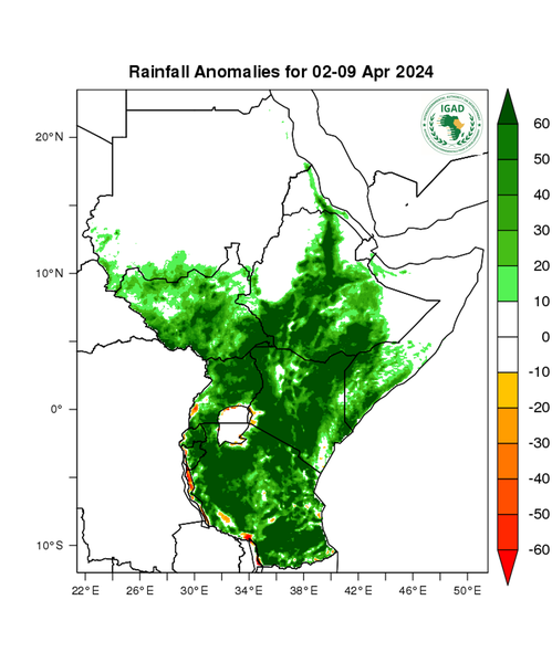 Rainfall forecast (anomalies)