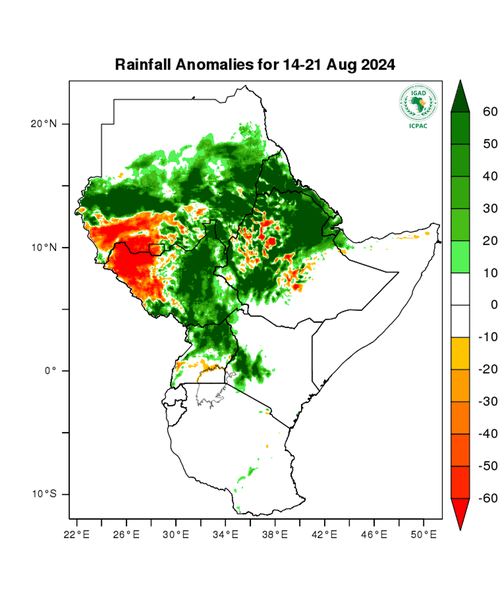 Rainfall forecast (anomalies)