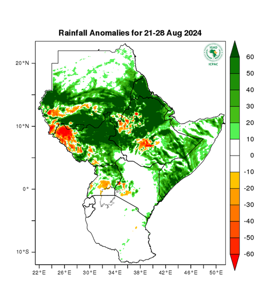 Rainfall forecast (anomalies)