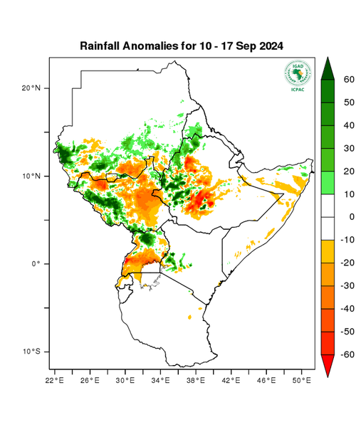 Rainfall forecast (anomalies)
