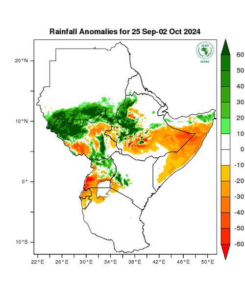 Rainfall forecast (anomalies)