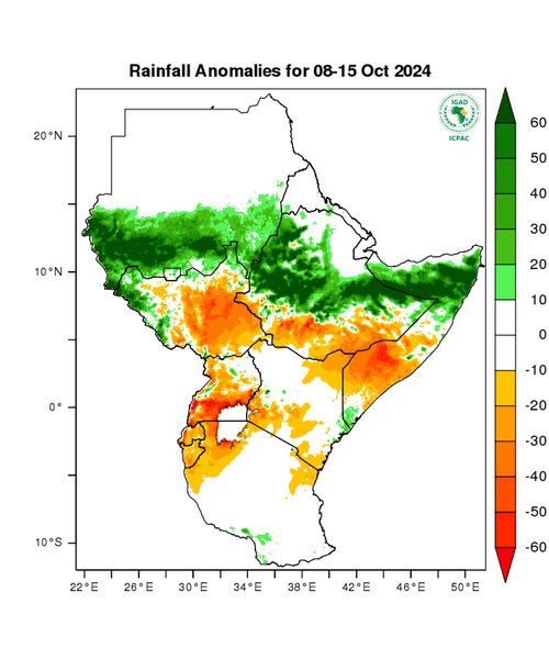 Rainfall forecast (anomalies)