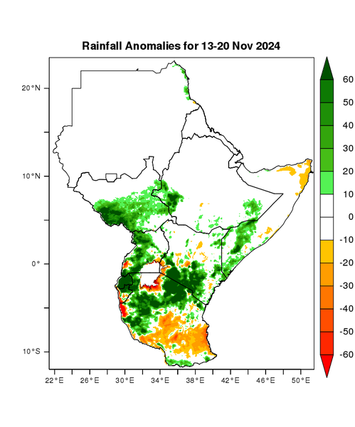 Rainfall forecast (anomalies)