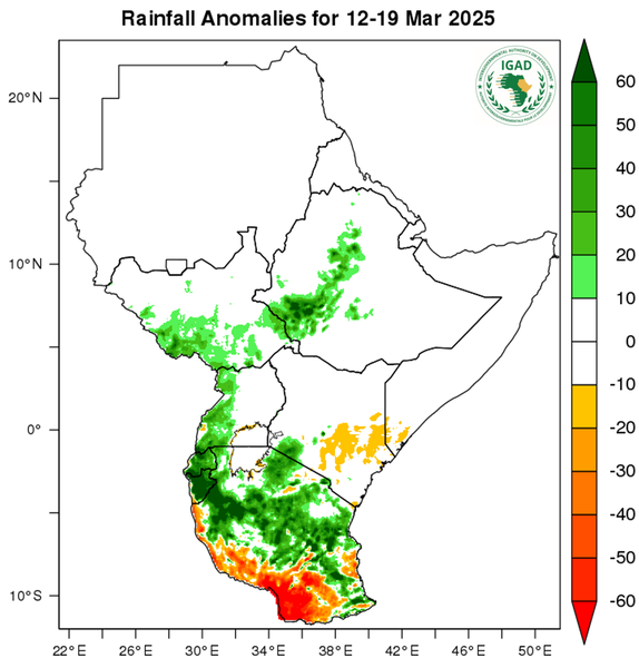 Rainfall forecast (anomalies)