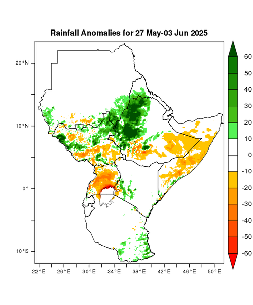 Rainfall forecast (anomalies)