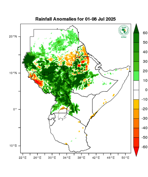 Rainfall forecast (anomalies)