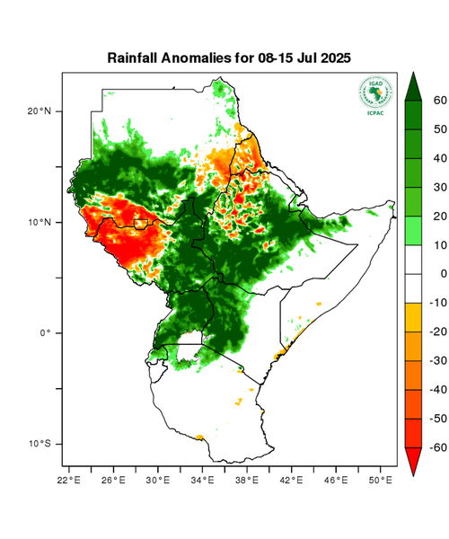 Rainfall forecast (anomalies)