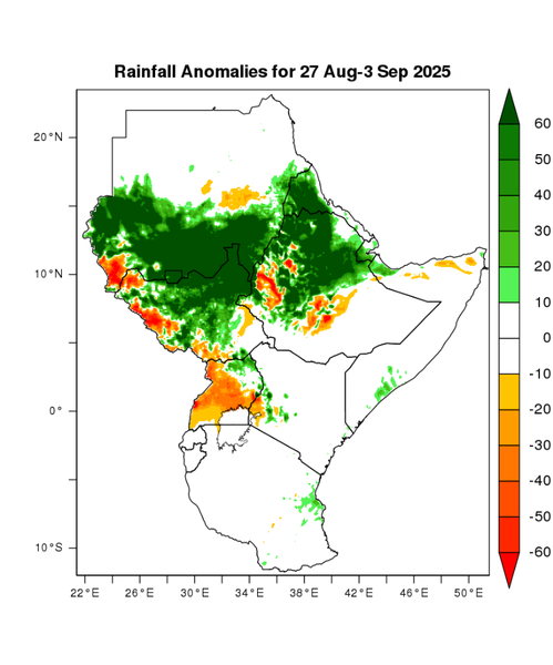 Rainfall forecast (anomalies)