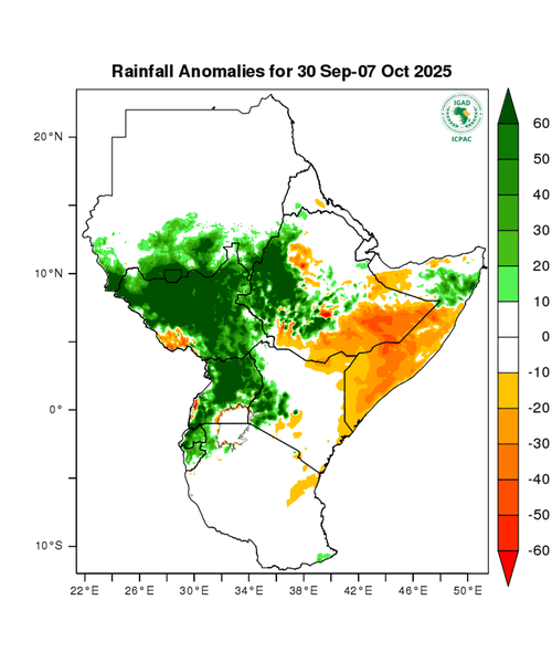 Rainfall forecast (anomalies)
