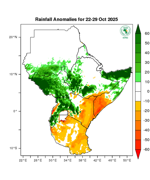 Rainfall forecast (anomalies)