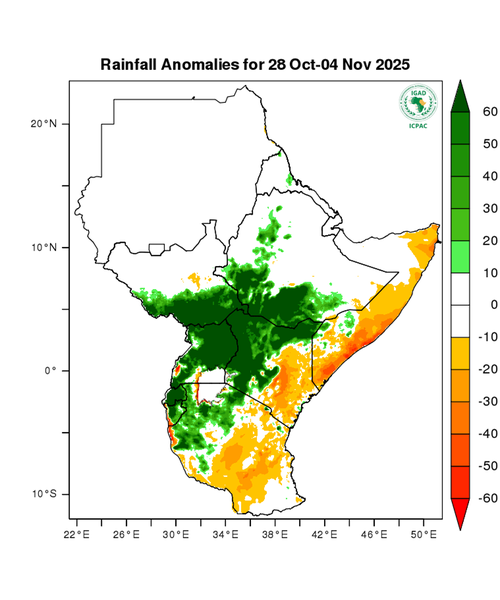 Rainfall forecast (anomalies)