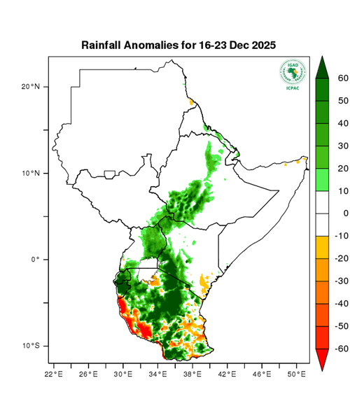 Rainfall forecast (anomalies)