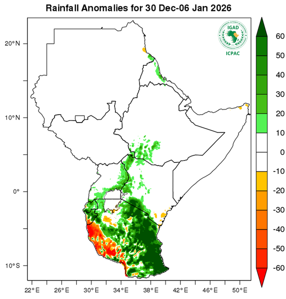 Rainfall forecast (anomalies)