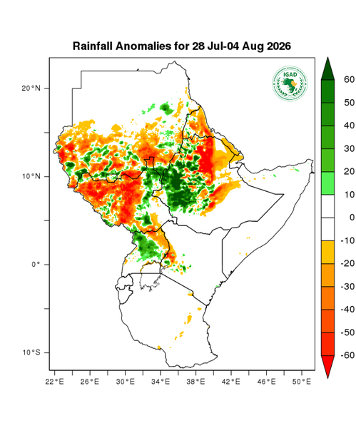 Rainfall forecast (anomalies)