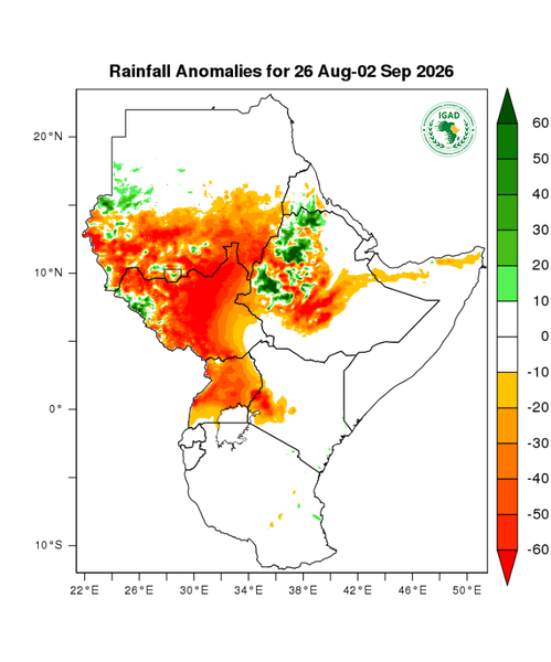 Rainfall forecast (anomalies)