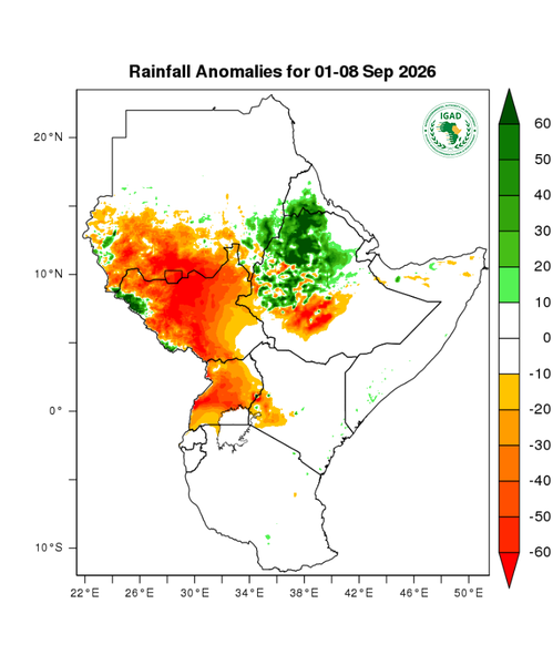 Rainfall forecast (anomalies)