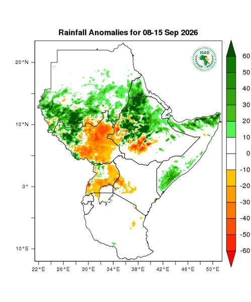 Rainfall forecast (anomalies)
