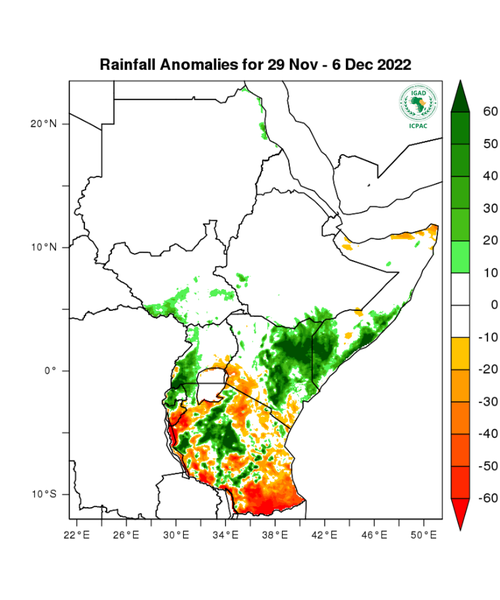 Rainfall forecast (anomalies)