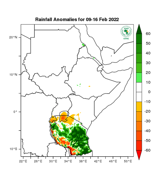Rainfall forecast (anomalies)