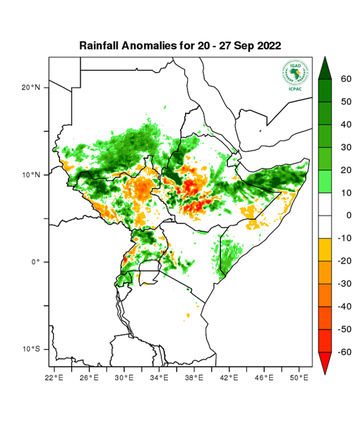 Rainfall forecast (anomalies)