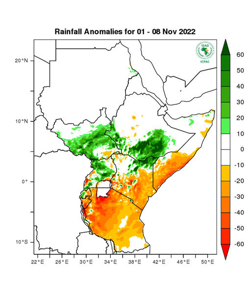 Rainfall forecast (anomalies)