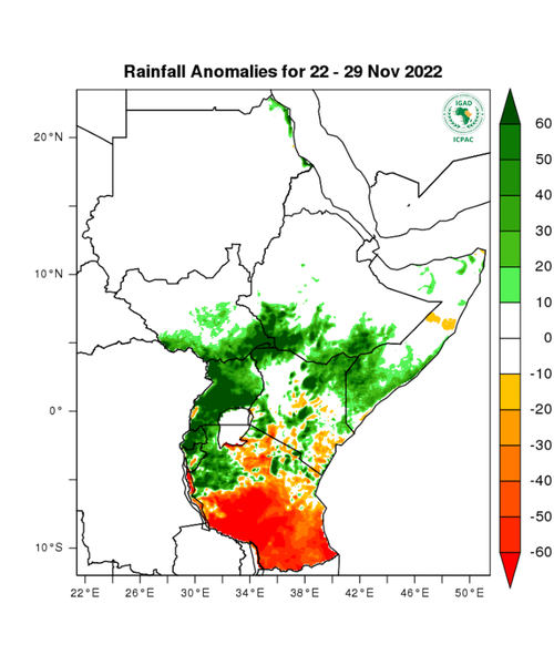 Rainfall forecast (anomalies)