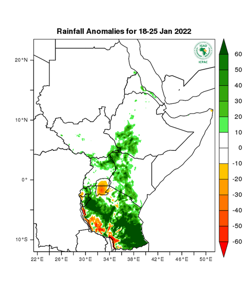 Rainfall forecast (anomalies)