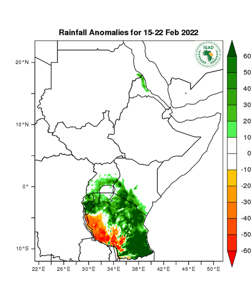 Rainfall forecast (anomalies)