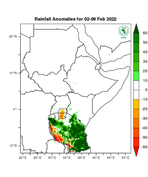 Rainfall forecast (anomalies)