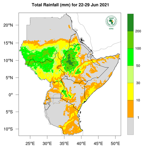Rainfall forecast (Total mm)