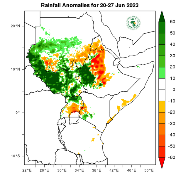 Rainfall forecast (anomalies)