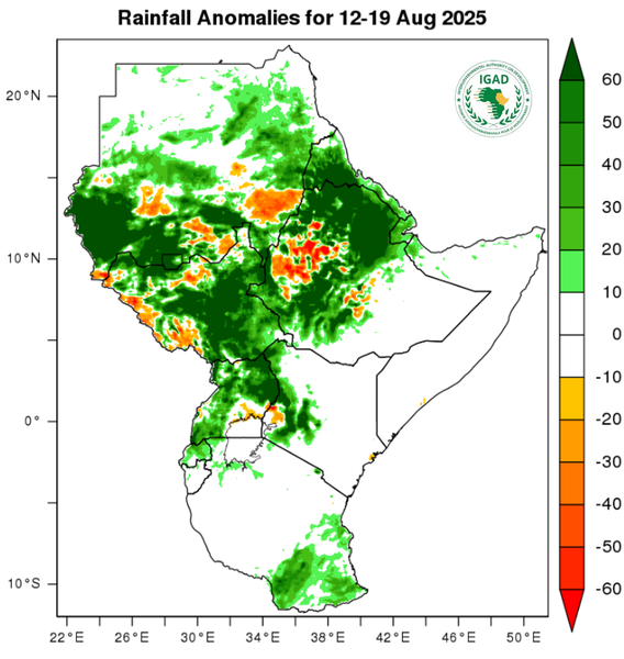Rainfall forecast (anomalies)