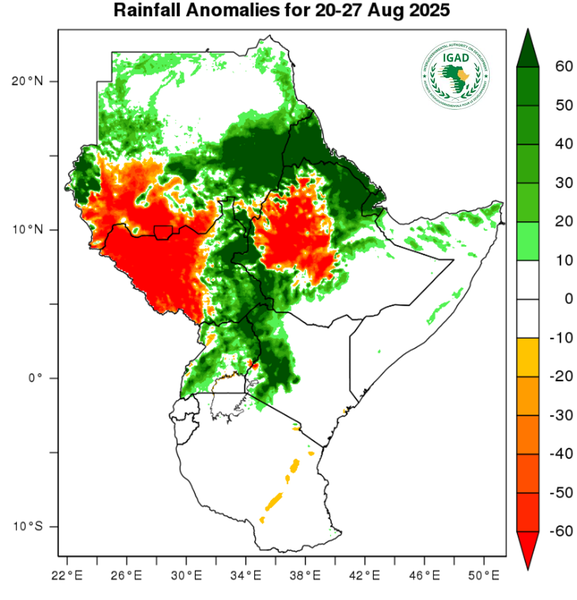 Rainfall forecast (anomalies)